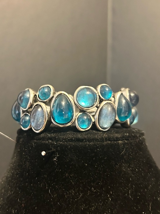 Jewelry - Blue Cabochon Multi-Stone Silver Bracelet - Unbranded
